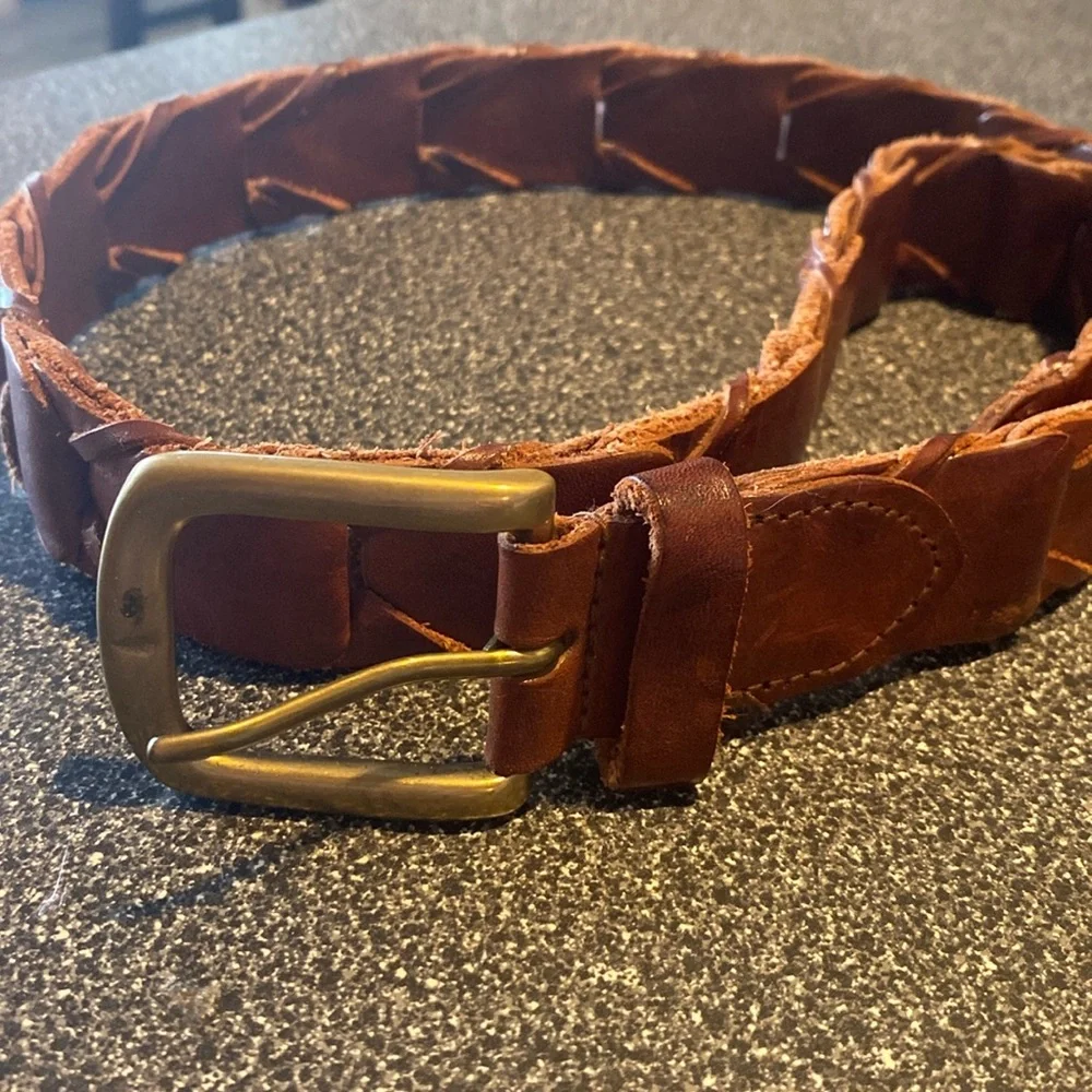 Made in Argentina Bridle Leather Belt with Stainless Steel Buckle & Tip size 34